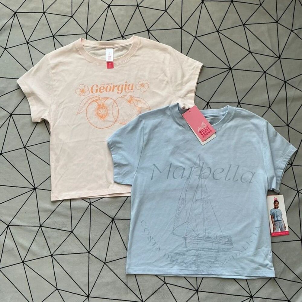 Mills Millie Bobby Brown Crop Tee Bundle 2 Tees XS